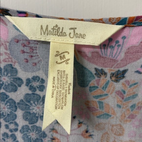 Matilda Jane "Sew Perfect" Floral Peasant Blouse size Medium - Picture 3 of 3